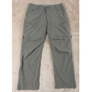 Kuhl Silencr Convertible Pants Men 34x30 Green Ripstop Cargo Hiking Outdoor EUC